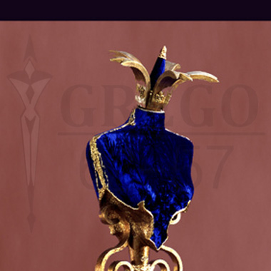 Velor blue sculpture - Height 2.10 m<</br> © RODRIGUE GREGO