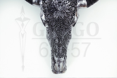 Skulls of buffalo wall. Height 40. Width 25. </br> © RODRIGUE GREGO 